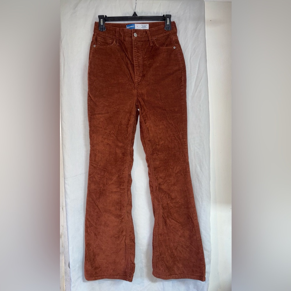 Old Navy Corduroy High Rise Brown Flare Pants. - Picture 2 of 10